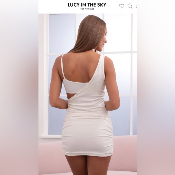 Lucy In The Sky Dress Alaina One Shoulder Dress with White Shimmer - Picture 2 of 10